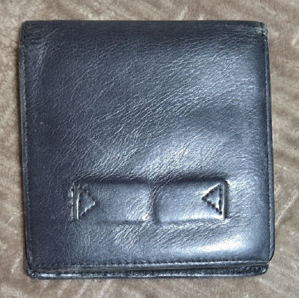 Agnes b VOYAGE Dark Blue Leather Wallet with Coin Pouch